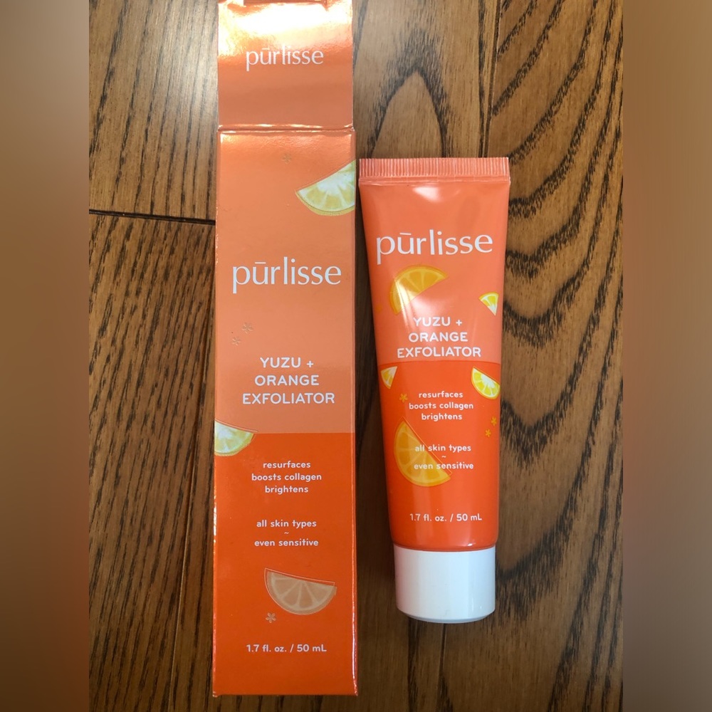 Purlisse Yuzu + Orange Exfoliator 50ml resurfaces, boost collagen and brightens